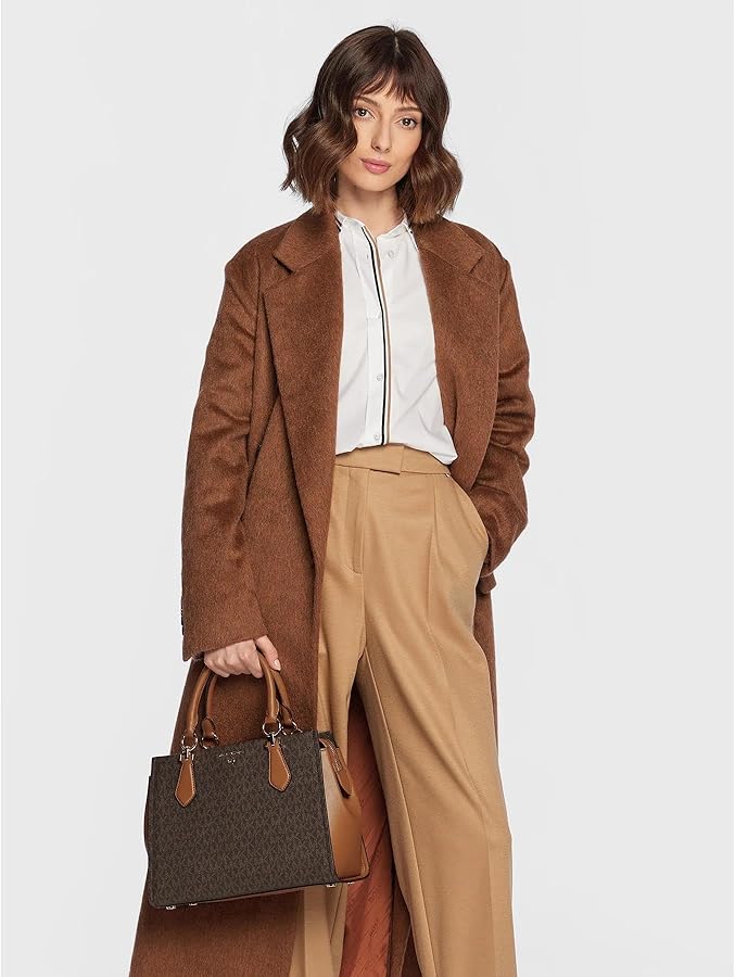 Amazon.com: Michael Kors Marilyn Medium Satchel, Brown/Acorn